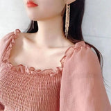 Vintage Arc Bar Tassel Drop Earrings