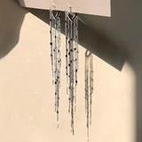 Vintage Arc Bar Tassel Drop Earrings