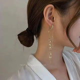 Vintage Arc Bar Tassel Drop Earrings