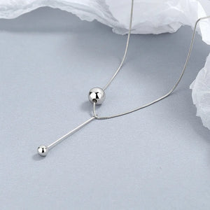 925 Silver Ball Snake Chain Choker Necklace for Women Wedding Party Jewelry