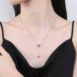 925 Silver Ball Snake Chain Choker Necklace for Women Wedding Party Jewelry