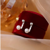 925 Silver Beads Pearl Hanging Earrings for Women Girl