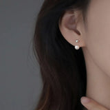 925 Silver Beads Pearl Hanging Earrings for Women Girl