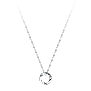 925 Silver Circle Choker Necklace Pendant 14K Plated Wedding Party Jewelry