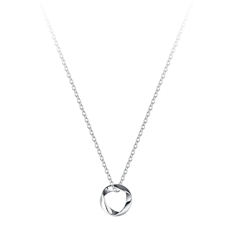 925 Silver Circle Choker Necklace Pendant 14K Plated Wedding Party Jewelry