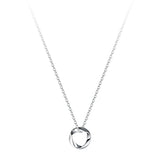 925 Silver Circle Choker Necklace Pendant 14K Plated Wedding Party Jewelry