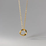 925 Silver Circle Choker Necklace Pendant 14K Plated Wedding Party Jewelry