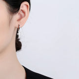 925 Silver Cross Hoop Earrings For Women Girls Wedding Party Jewelry Gift