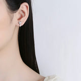 925 Silver Crystal Bird Stud Earrings for Wedding Party