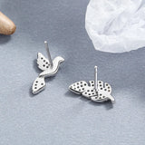 925 Silver Crystal Bird Stud Earrings for Wedding Party