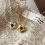 925 Silver Flower Pendant Necklace For Women Charms Choker Fine Jewelry