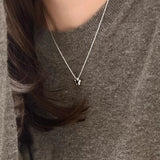 925 Silver Flower Pendant Necklace For Women Charms Choker Fine Jewelry
