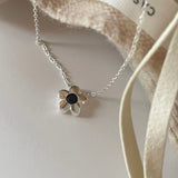 925 Silver Flower Pendant Necklace For Women Charms Choker Fine Jewelry