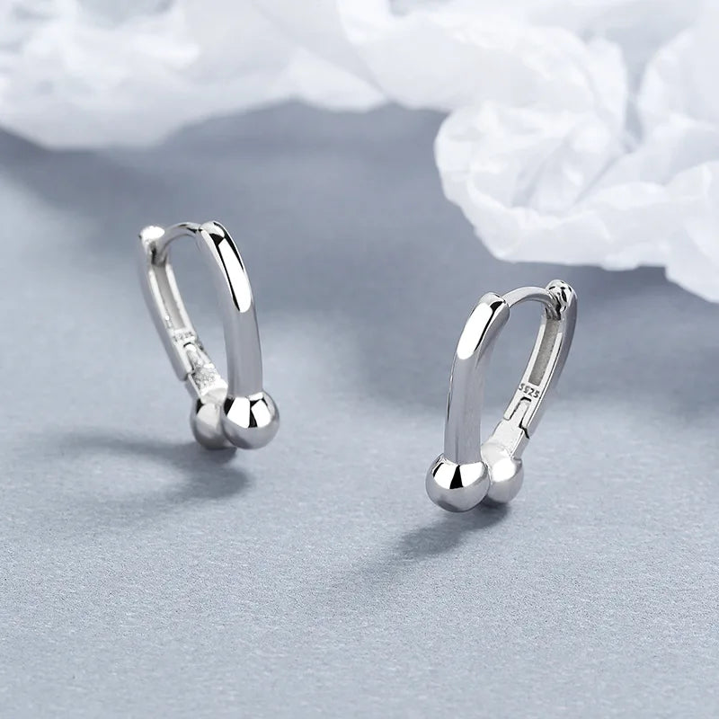 925 Silver Horseshoe Hoop Earrings For Women Kids Wedding Party Jewelry
