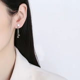 925 Silver Tassel Star Ball Stud Earrings Wedding Party Jewelry