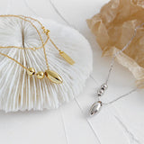 925 Silver Necklace Geometric Oval Beads Clavicle Necklace