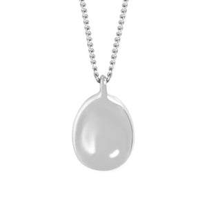 925 Silver Oval Pendant Necklace Chain Jewelry