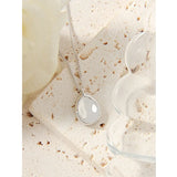 925 Silver Oval Pendant Necklace Chain Jewelry