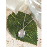 925 Silver Oval Pendant Necklace Chain Jewelry