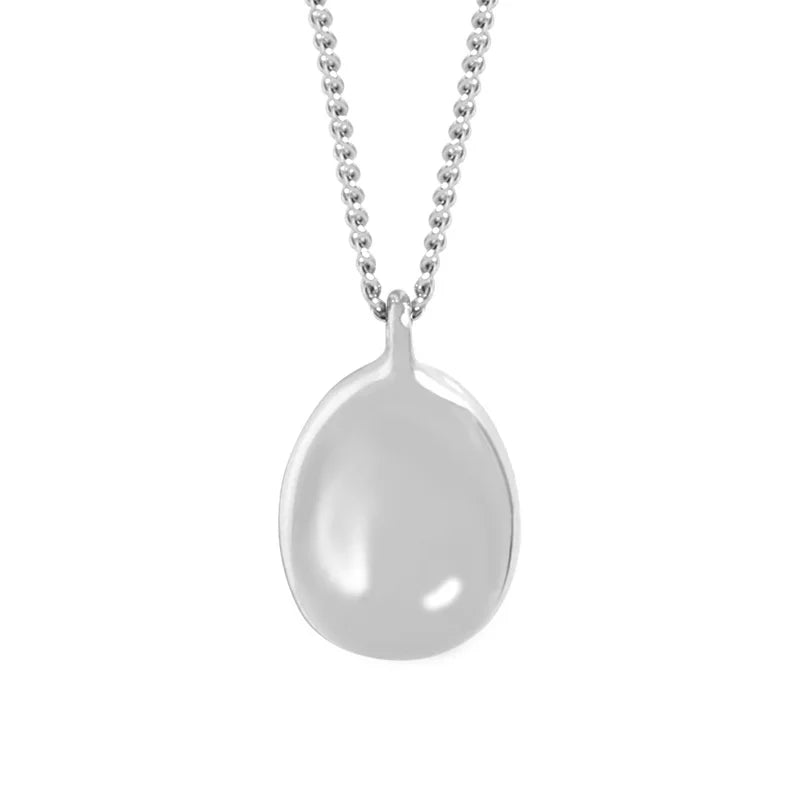 925 Silver Oval Pendant Necklace Chain Jewelry