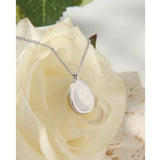 925 Silver Oval Pendant Necklace Chain Jewelry