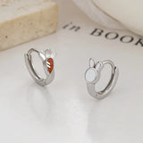 925 Silver Rabbit Carrot Asymmetry Hoop Earrings Gift