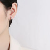 925 Silver Rabbit Carrot Asymmetry Hoop Earrings Gift