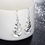 925 Silver Moon Tassel Dangle Earrings Women Wedding Jewelry