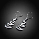 925 Silver Moon Tassel Dangle Earrings Women Wedding Jewelry