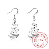 925 Silver Moon Tassel Dangle Earrings Women Wedding Jewelry