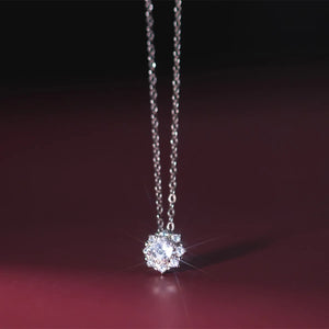 925 Silver Crystal Choker Necklace Pendant 14K Plated Wedding Party Jewelry