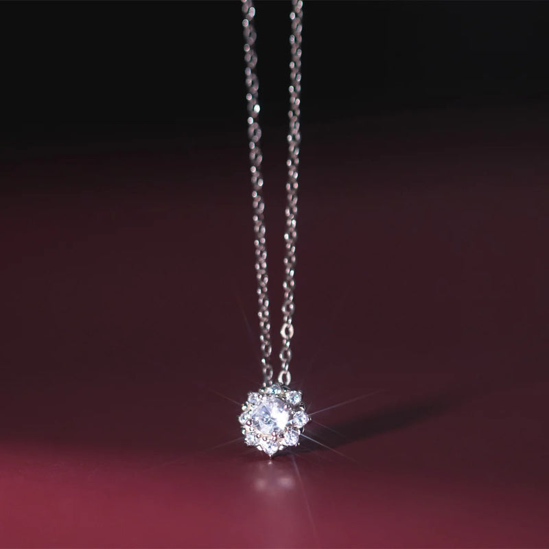 925 Silver Crystal Choker Necklace Pendant 14K Plated Wedding Party Jewelry