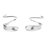 925 Silver Spiral Stud Earrings Spring Lines Wedding Party Jewelry Gift Female