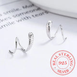925 Silver Spiral Stud Earrings Spring Lines Wedding Party Jewelry Gift Female