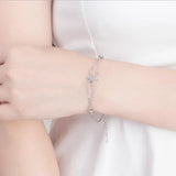 925 Silver Star Bracelet Women Zirconia Chain Gift Jewelry