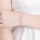 925 Silver Star Bracelet Micro Zirconia Chain Gift Jewelry