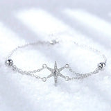 925 Silver Star Bracelet Women Zirconia Chain Gift Jewelry