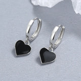 925 Silver Hollow Heart Hoop Earrings for Women Wedding Party