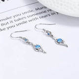 925 Silver Zircon Water Drop Dangle Earrings Wedding Party Jewelry