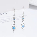 925 Silver Zircon Water Drop Dangle Earrings Wedding Party Jewelry