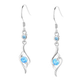 925 Silver Zircon Water Drop Dangle Earrings Wedding Party Jewelry