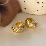 925 Silver Wide Ripple Hoop Earrings for Women