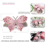 Pink Rhinestone Butterfly Hair Clips