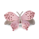 Pink Rhinestone Butterfly Hair Clips