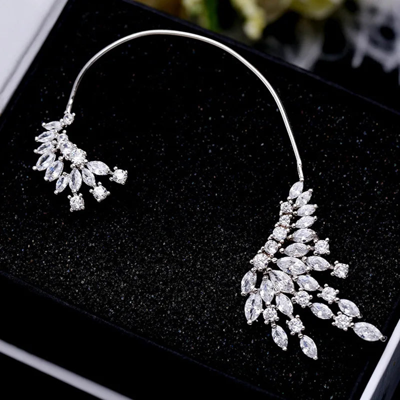 Zirconia Ear Cuffs No Piercing Clip on Earrings for Women