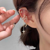 Zircon Star Moon Ear Clip Earrings