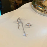 Zircon Star Moon Ear Clip Earrings