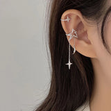 Zircon Star Moon Ear Clip Earrings