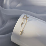 Zircon Star Moon Ear Clip Earrings
