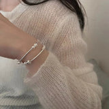Baroque Pearl Double-layer Bracelet For Women Light Bracelets Girl Charm Bracele